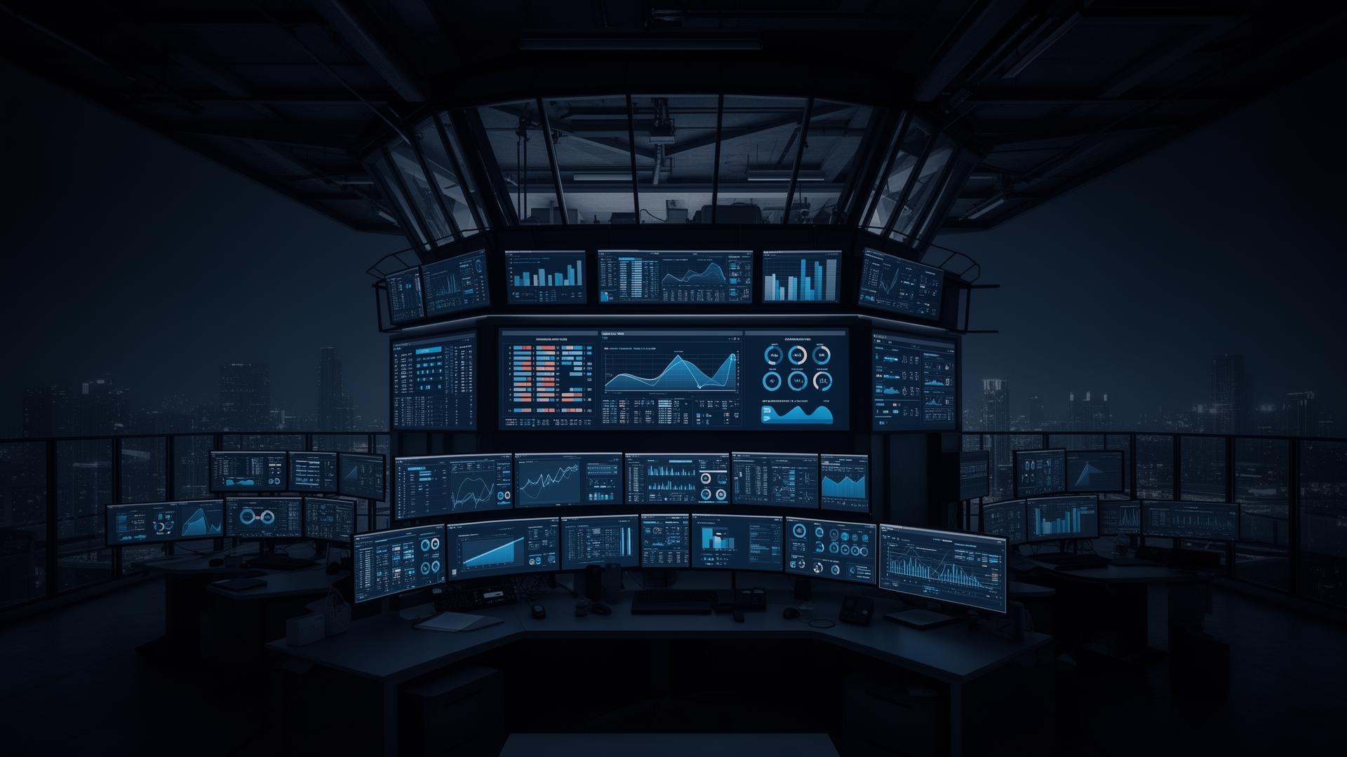 Control tower industrial com dashboards operacionais